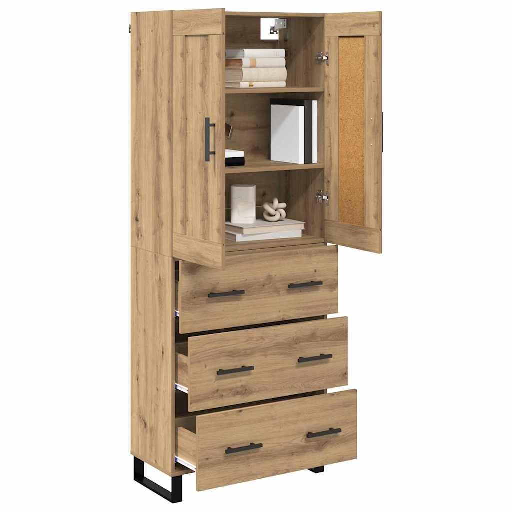 Høyskap med skuff Artisan Eik 69,5 x 34 x 180 cm Konstruert tre