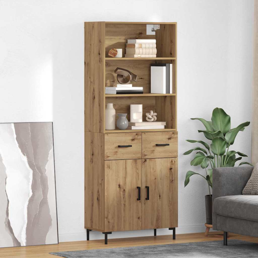 Høyskap med skuff Artisan Eik 69,5 x 34 x 180 cm Konstruert tre
