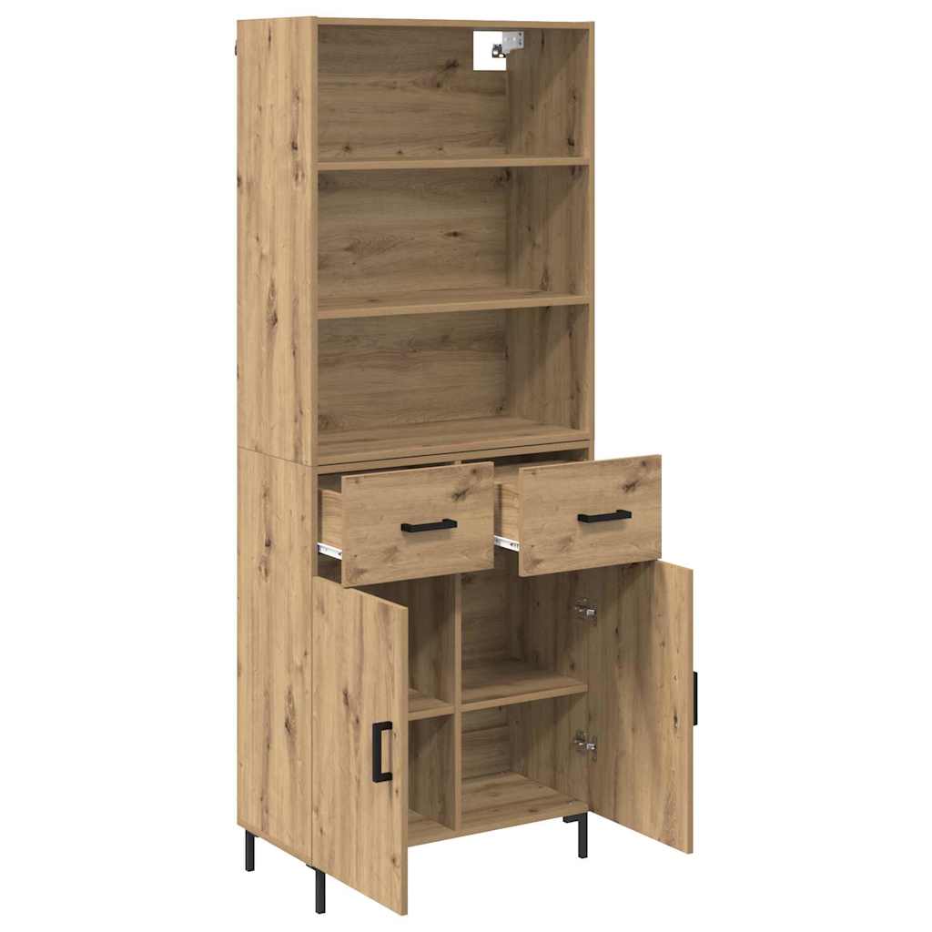Høyskap med skuff Artisan Eik 69,5 x 34 x 180 cm Konstruert tre