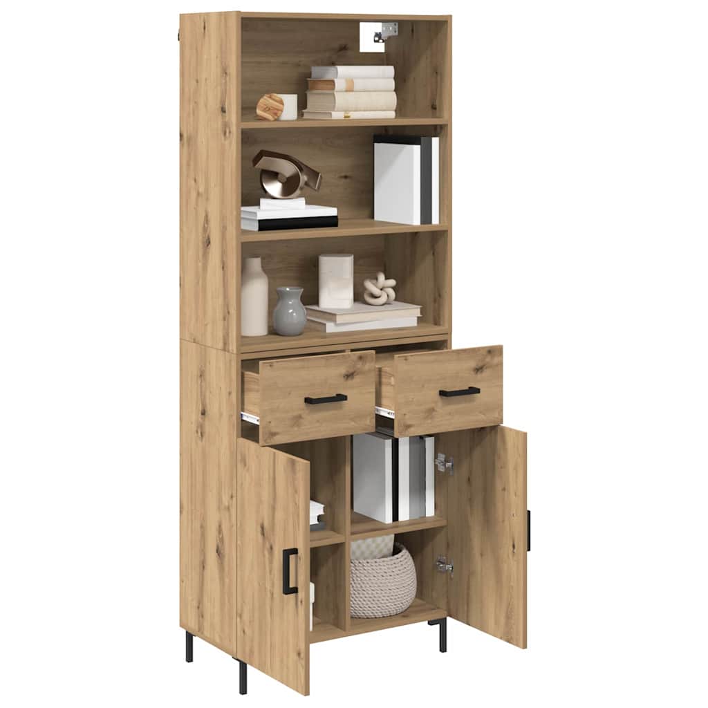 Høyskap med skuff Artisan Eik 69,5 x 34 x 180 cm Konstruert tre