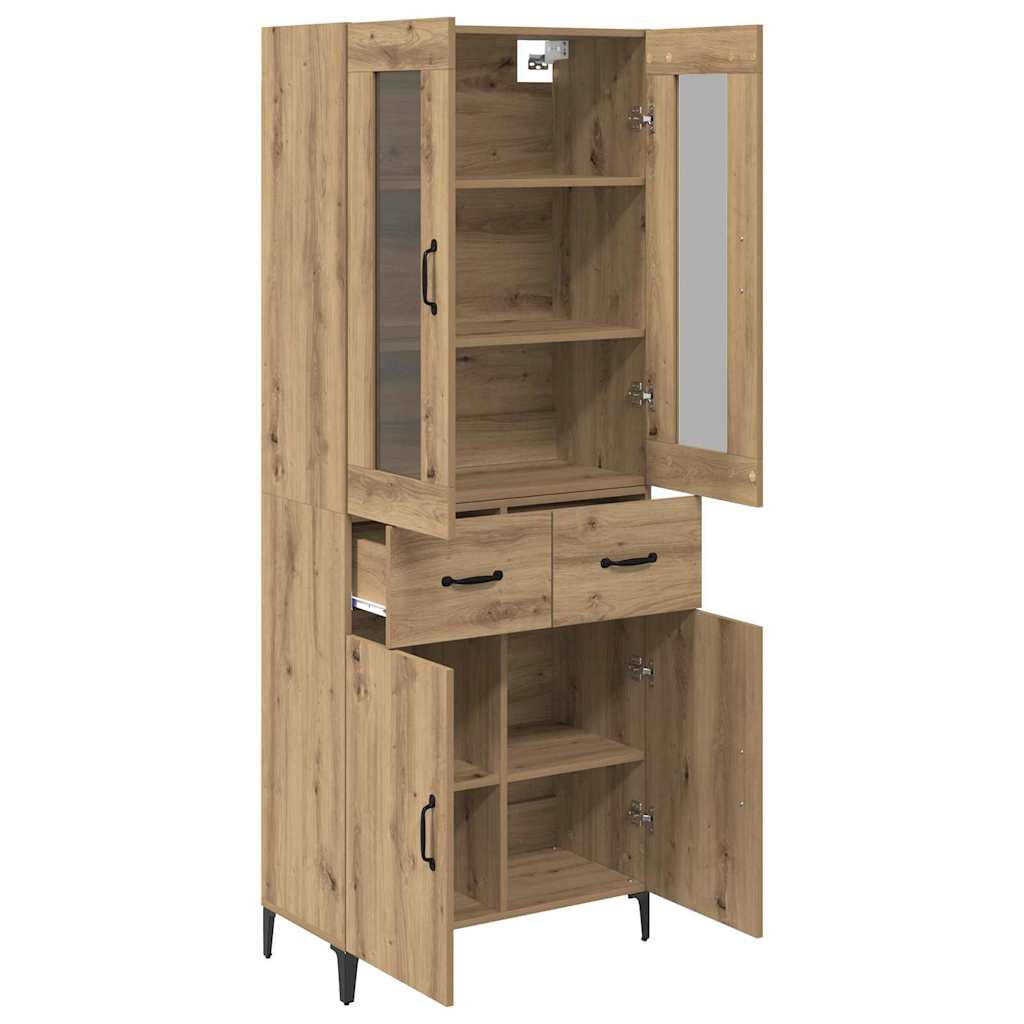 Høyskap med skuff Artisan Eik 69,5 x 34 x 180 cm Konstruert tre vidaXL