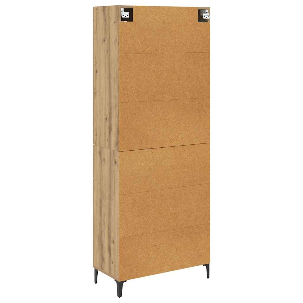 Høyskap med skuff Artisan Eik 69,5 x 34 x 180 cm Konstruert tre vidaXL