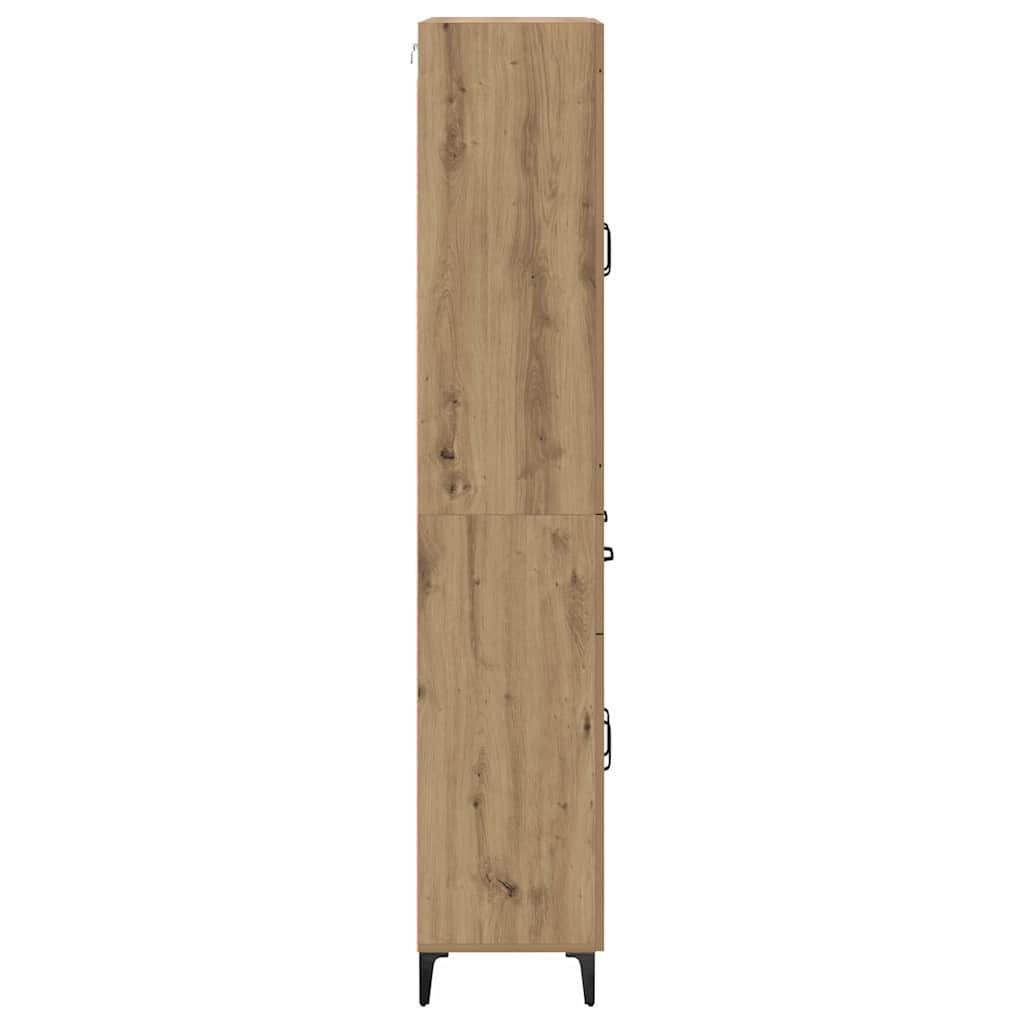 Høyskap med skuff Artisan Eik 69,5 x 34 x 180 cm Konstruert tre vidaXL
