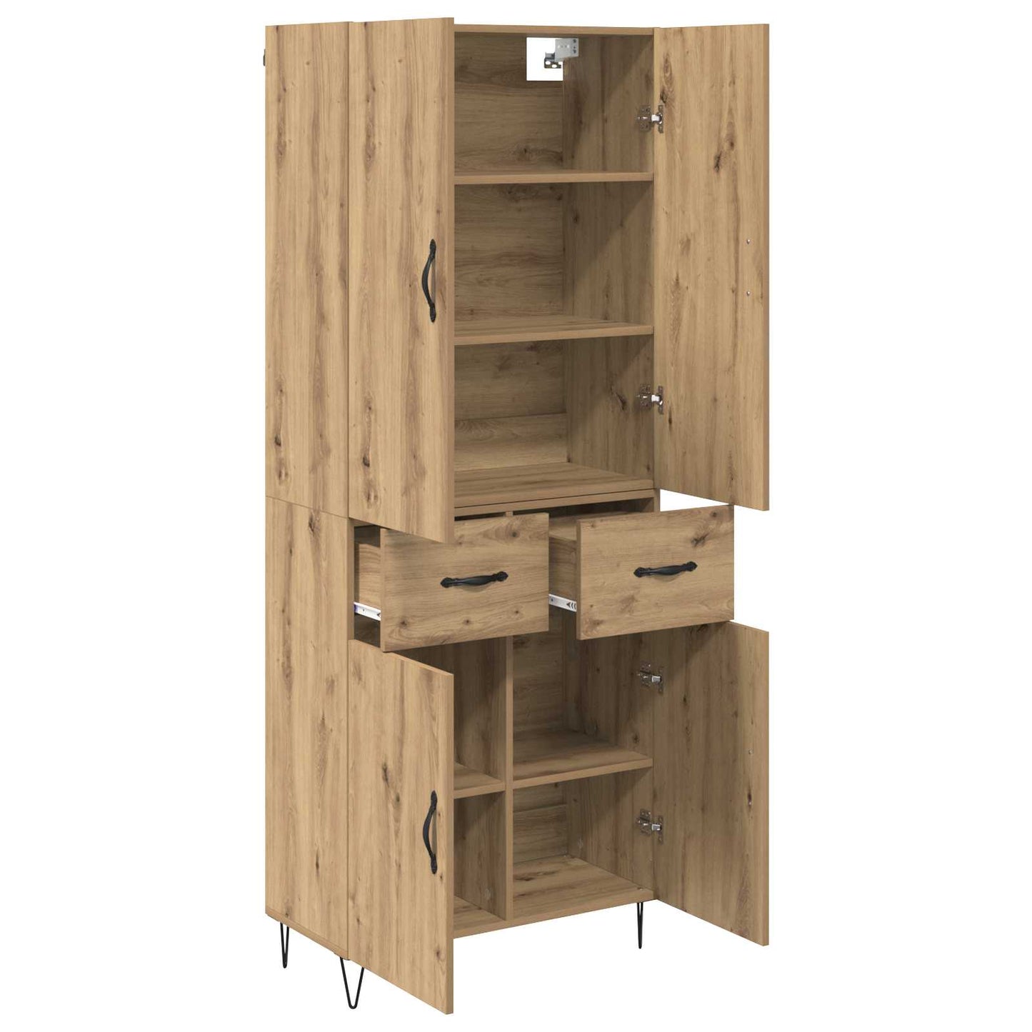 Høyskap 2 pcs Artisan Eik 69,5 x 34 x 180 cm Konstruert tre