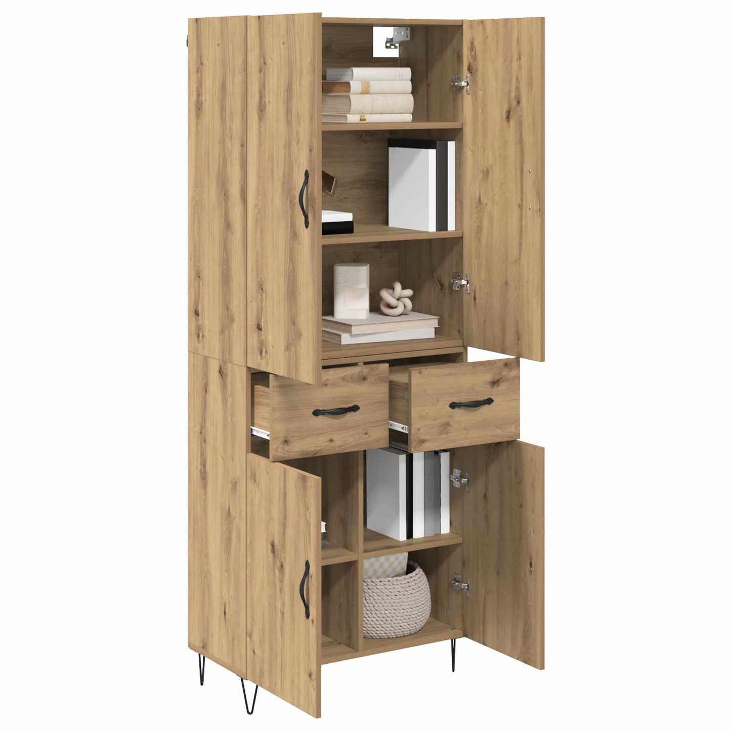 Høyskap 2 pcs Artisan Eik 69,5 x 34 x 180 cm Konstruert tre