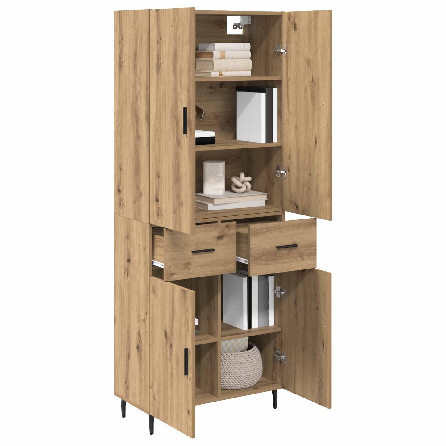 Høyskap 2 pcs Artisan Eik 69,5 x 34 x 180 cm Konstruert tre