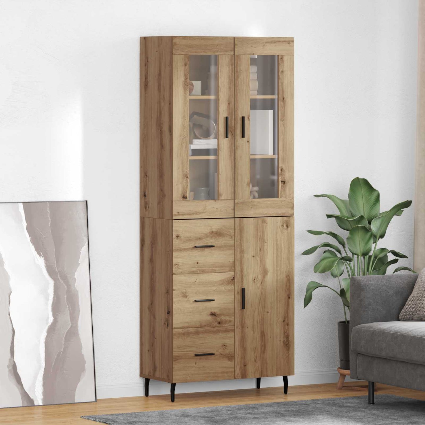 Høyskap med skuff 2 pcs Artisan Eik Konstruert tre