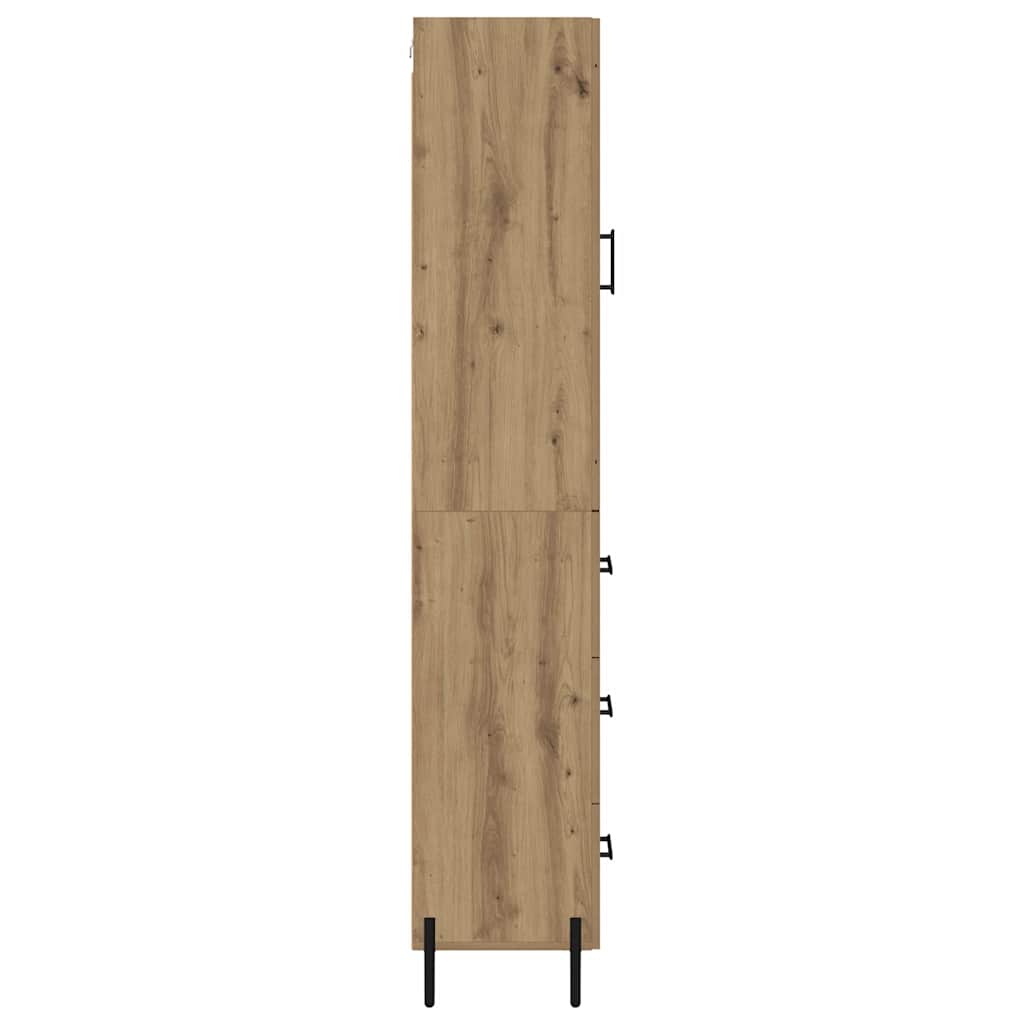 Høyskap med skuff Artisan Eik 34,5 x 34 x 180 cm Konstruert tre