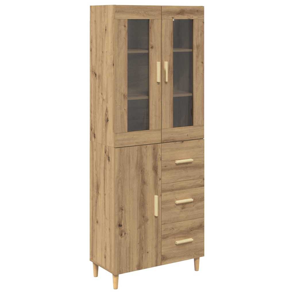 Høyskap med skuff Artisan Eik 69,5 x 34 x 180 cm Konstruert tre