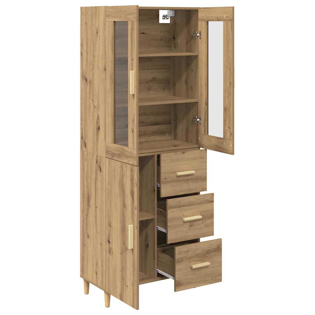 Høyskap med skuff Artisan Eik 69,5 x 34 x 180 cm Konstruert tre