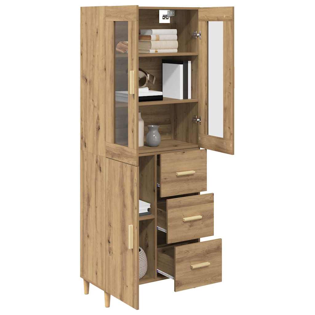 Høyskap med skuff Artisan Eik 69,5 x 34 x 180 cm Konstruert tre