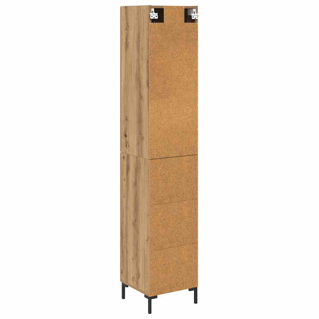 Høyskap med skuff Artisan Eik 69,5 x 34 x 180 cm Konstruert tre