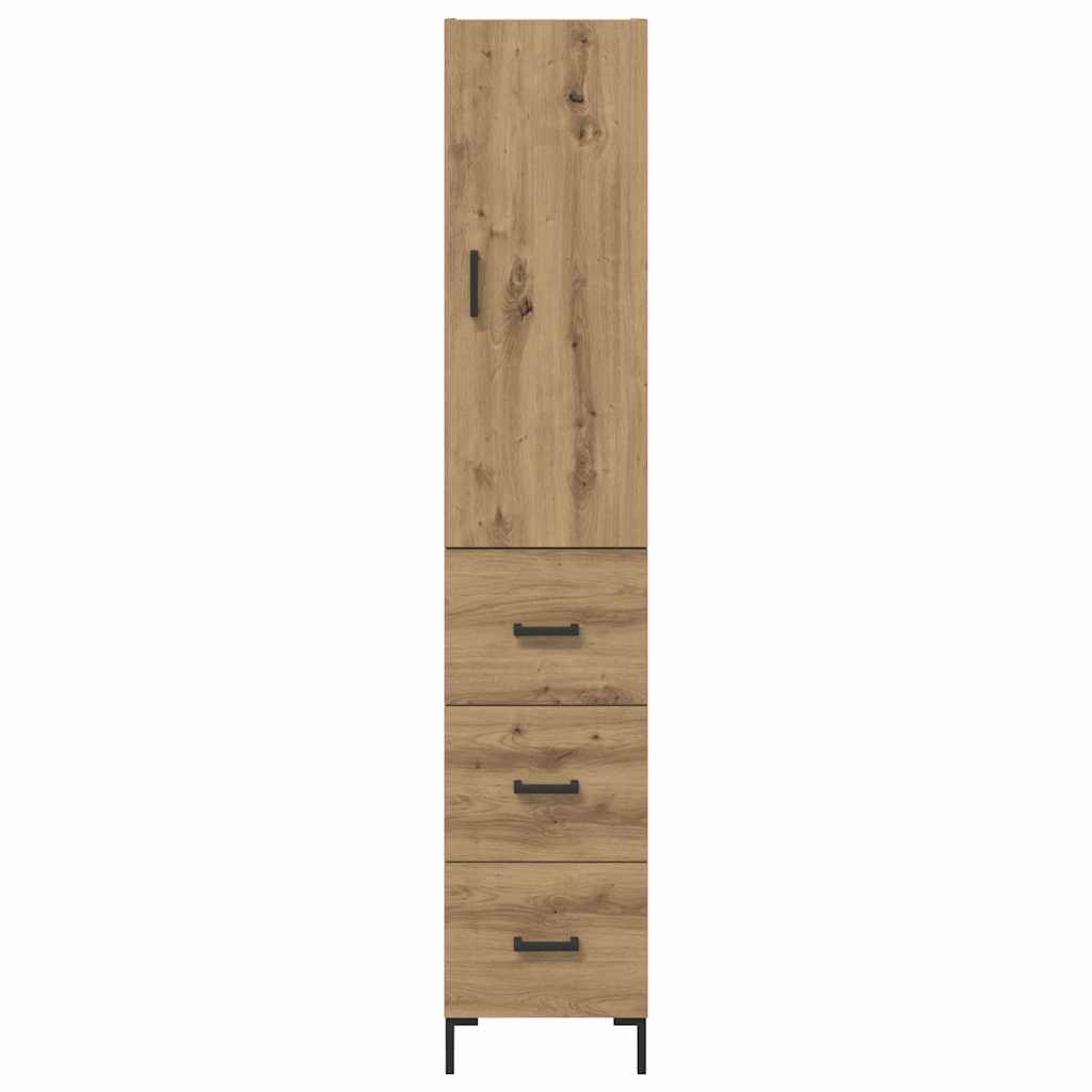 Høyskap med skuff Artisan Eik 69,5 x 34 x 180 cm Konstruert tre