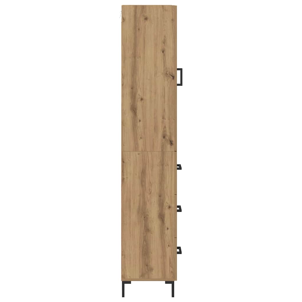 Høyskap med skuff Artisan Eik 69,5 x 34 x 180 cm Konstruert tre