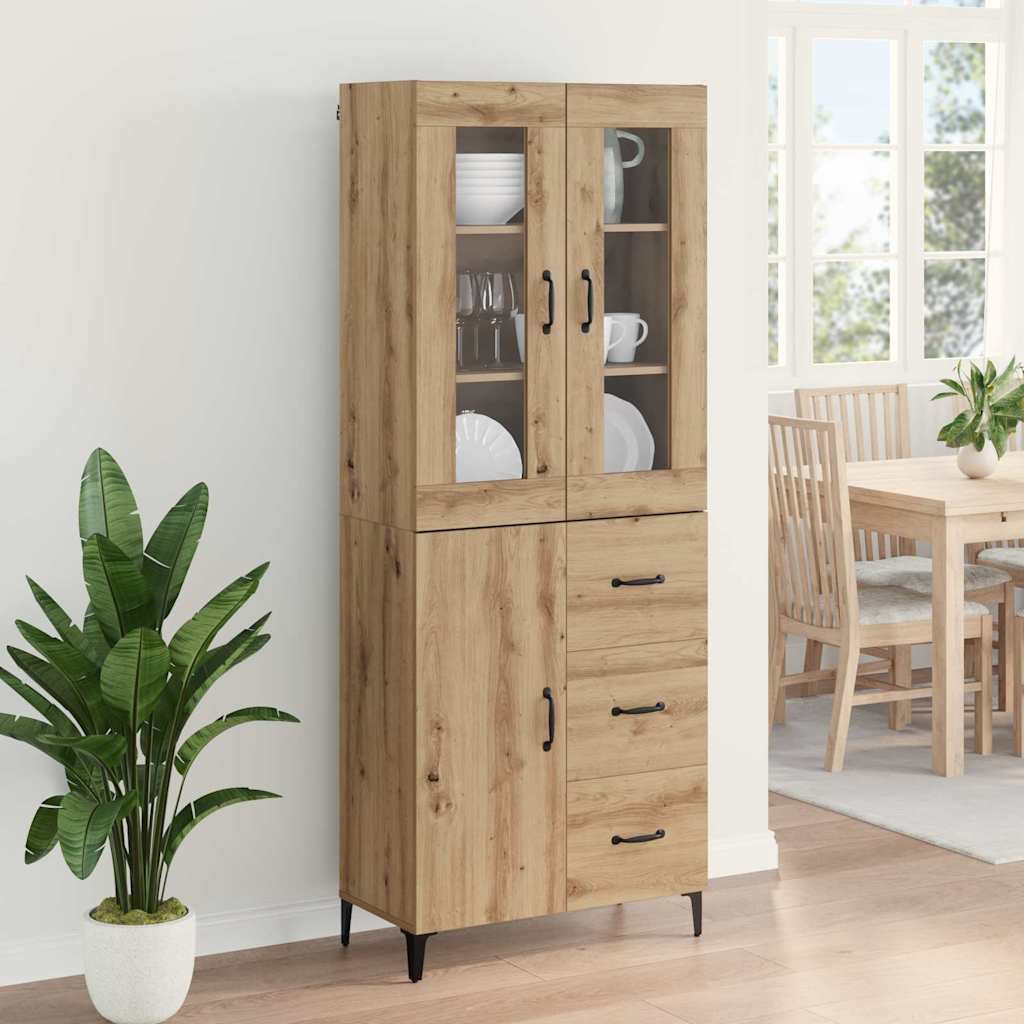 Høyskap med skuff Artisan Eik 69,5 x 34 x 180 cm Konstruert tre vidaXL