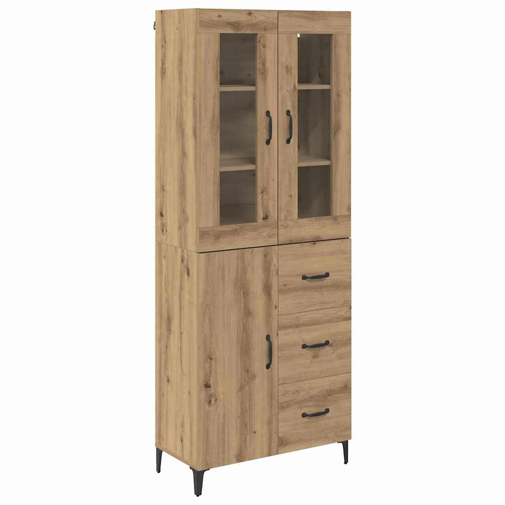 Høyskap med skuff Artisan Eik 69,5 x 34 x 180 cm Konstruert tre vidaXL