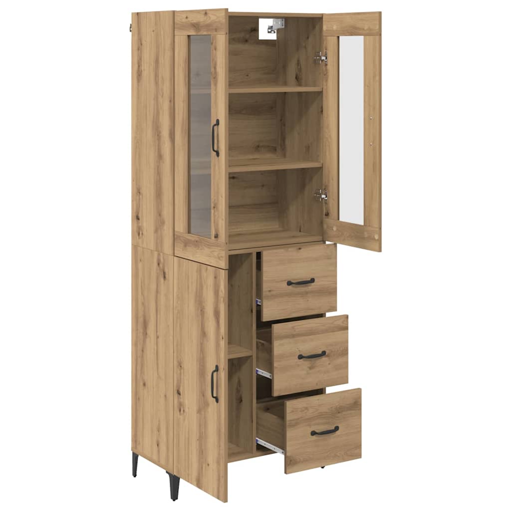 Høyskap med skuff Artisan Eik 69,5 x 34 x 180 cm Konstruert tre vidaXL
