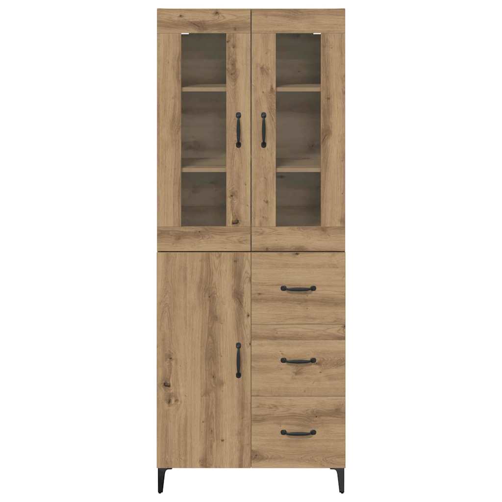 Høyskap med skuff Artisan Eik 69,5 x 34 x 180 cm Konstruert tre vidaXL