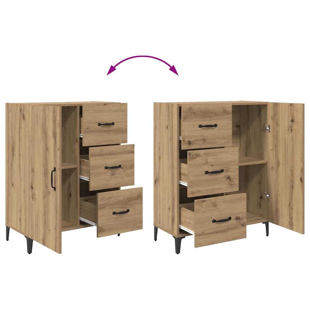 Høyskap med skuff Artisan Eik 69,5 x 34 x 180 cm Konstruert tre vidaXL