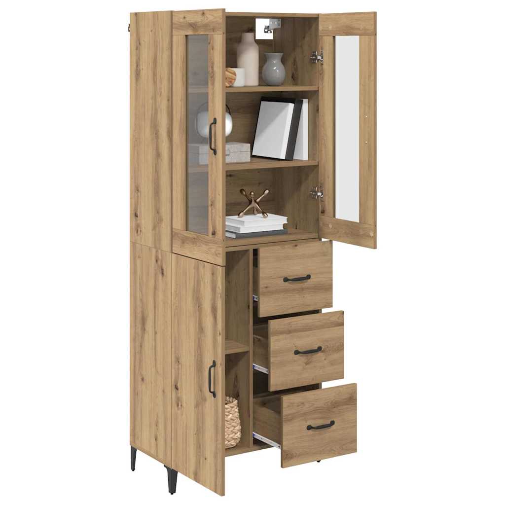 Høyskap med skuff Artisan Eik 69,5 x 34 x 180 cm Konstruert tre vidaXL