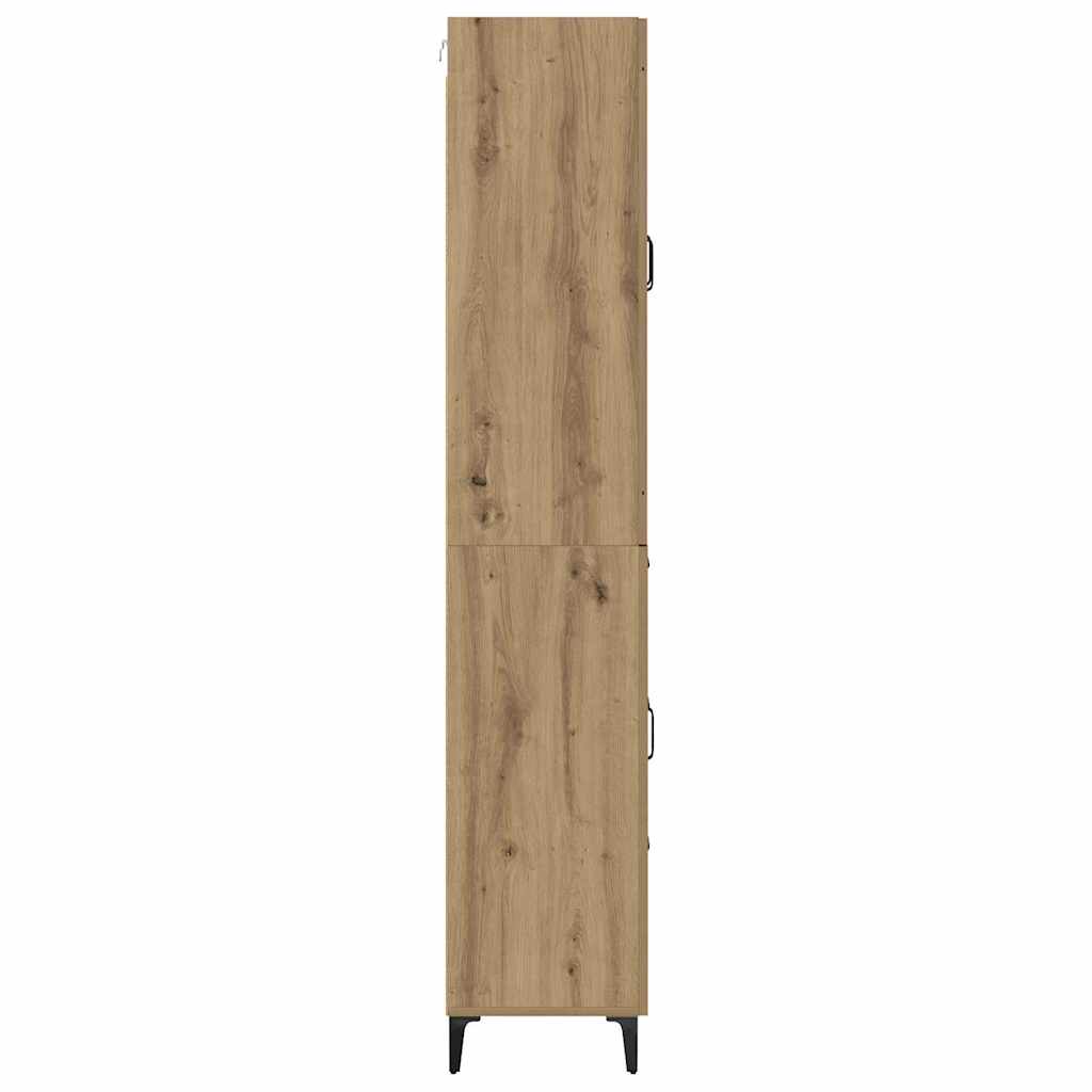 Høyskap med skuff Artisan Eik 69,5 x 34 x 180 cm Konstruert tre vidaXL