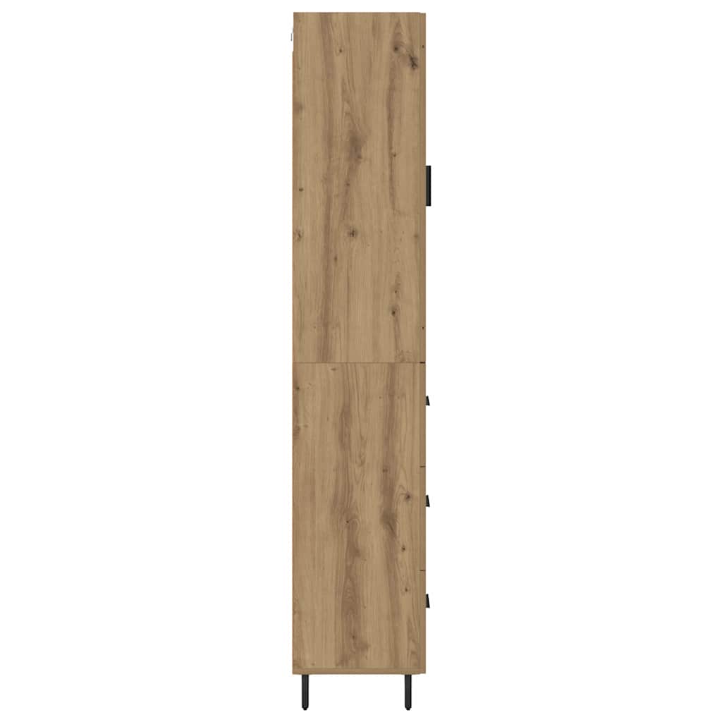 Høyskap med skuff Artisan Eik 34,5 x 34 x 180 cm Konstruert tre