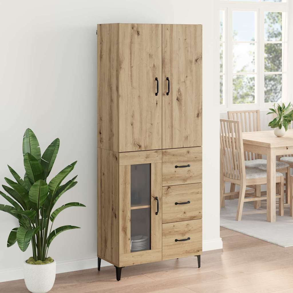 Høyskap med skuff Artisan Eik 69,5 x 34 x 180 cm Konstruert tre