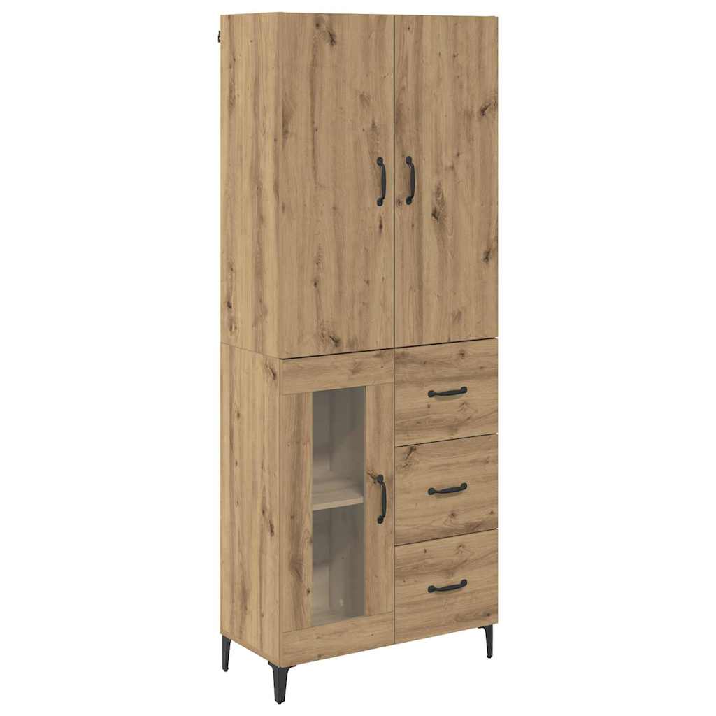 Høyskap med skuff Artisan Eik 69,5 x 34 x 180 cm Konstruert tre