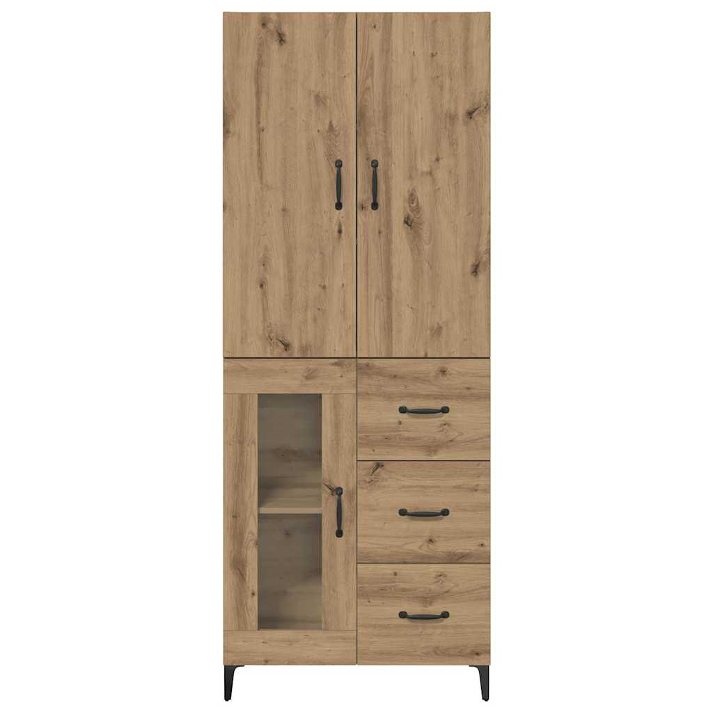 Høyskap med skuff Artisan Eik 69,5 x 34 x 180 cm Konstruert tre