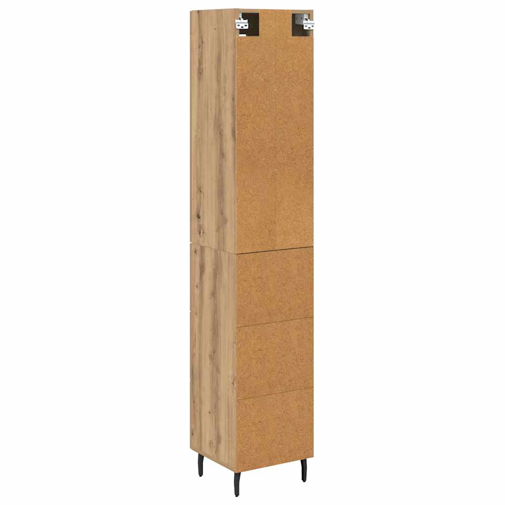 Høyskap med skuff Artisan Eik 34,5 x 34 x 180 cm Konstruert tre