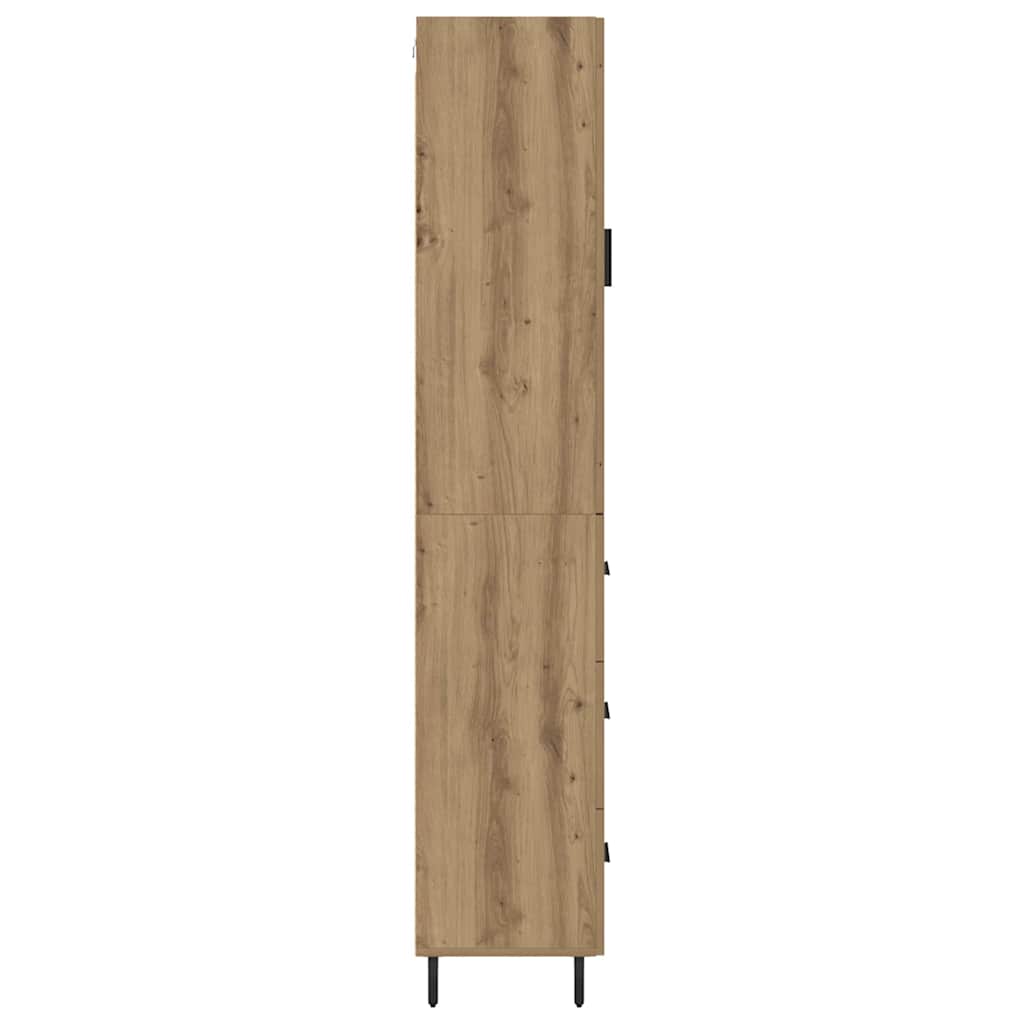 Høyskap med skuff Artisan Eik 34,5 x 34 x 180 cm Konstruert tre