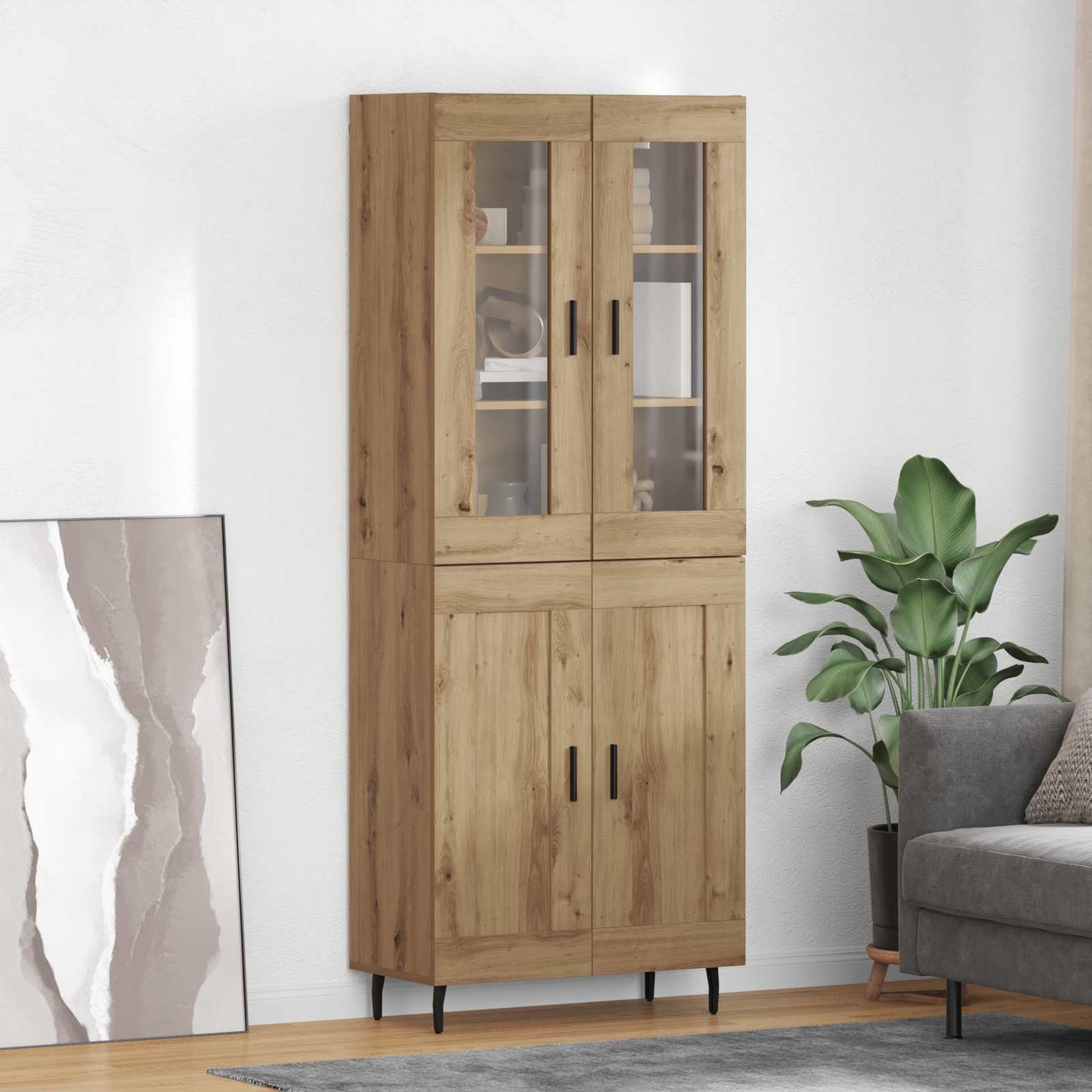 Høyskap 2 pcs Artisan Eik Konstruert tre