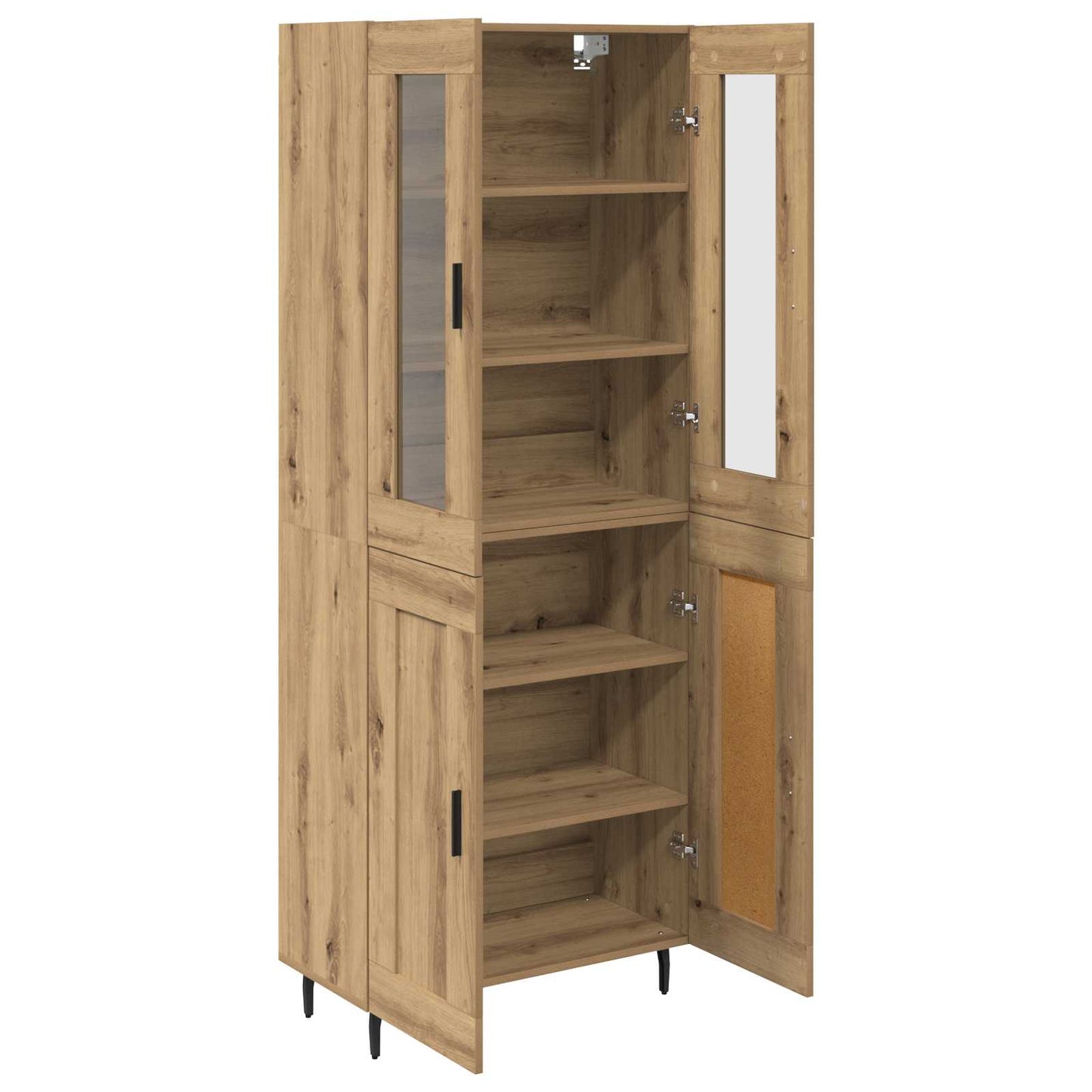 Høyskap 2 pcs Artisan Eik Konstruert tre
