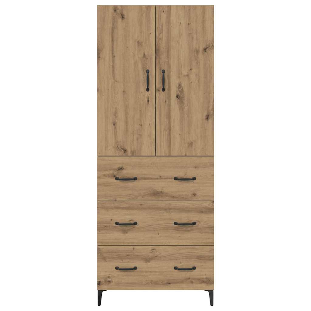 Høyskap med skuff Artisan Eik 69,5 x 34 x 180 cm Konstruert tre