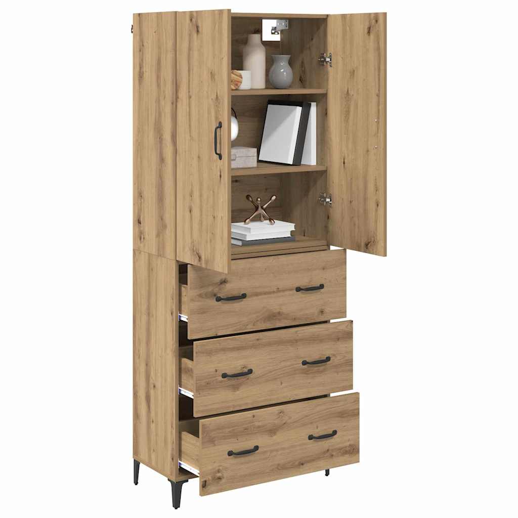 Høyskap med skuff Artisan Eik 69,5 x 34 x 180 cm Konstruert tre