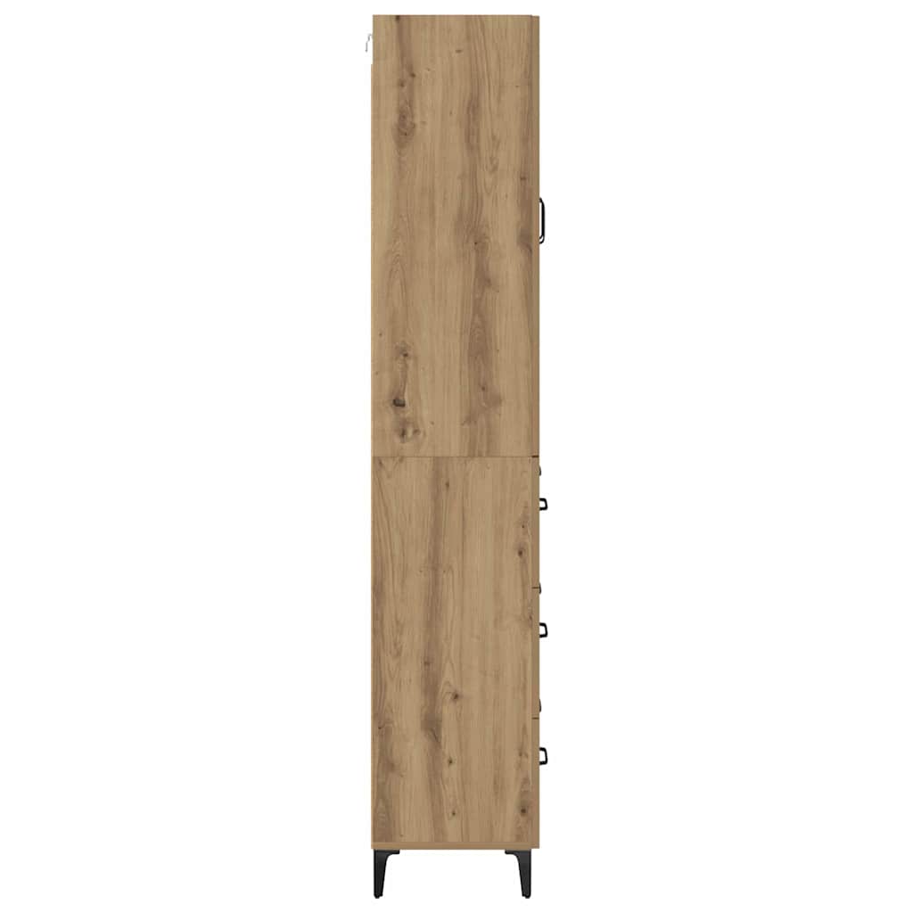 Høyskap med skuff Artisan Eik 69,5 x 34 x 180 cm Konstruert tre