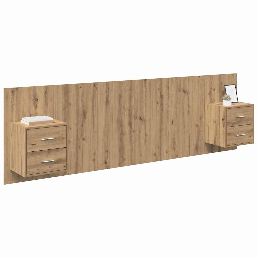 Hodegjerde Med Skap 3 pcs Artisan Eik Konstruert tre