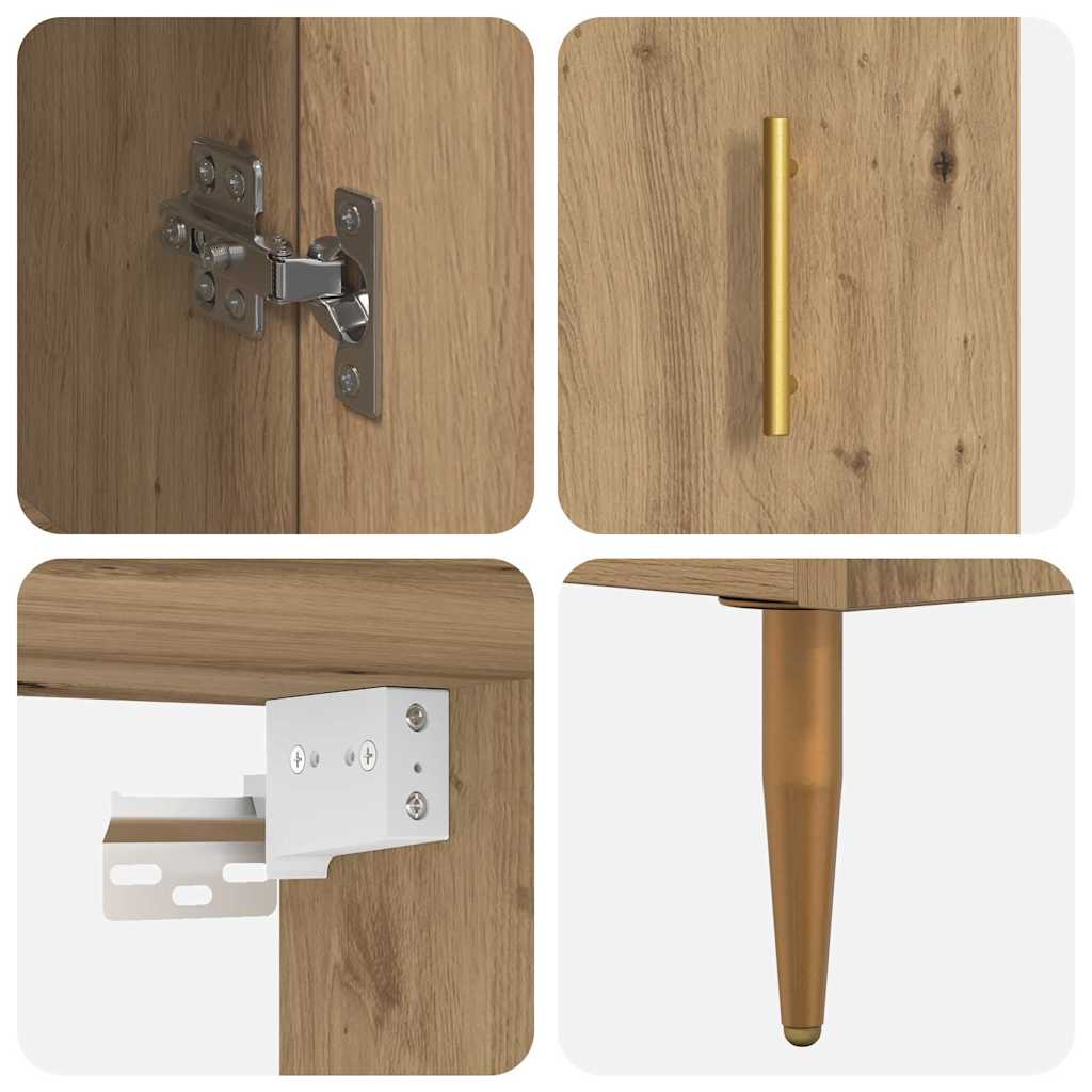 Høyskap 2 pcs Artisan Eik 69,5 x 34 x 180 cm Konstruert tre