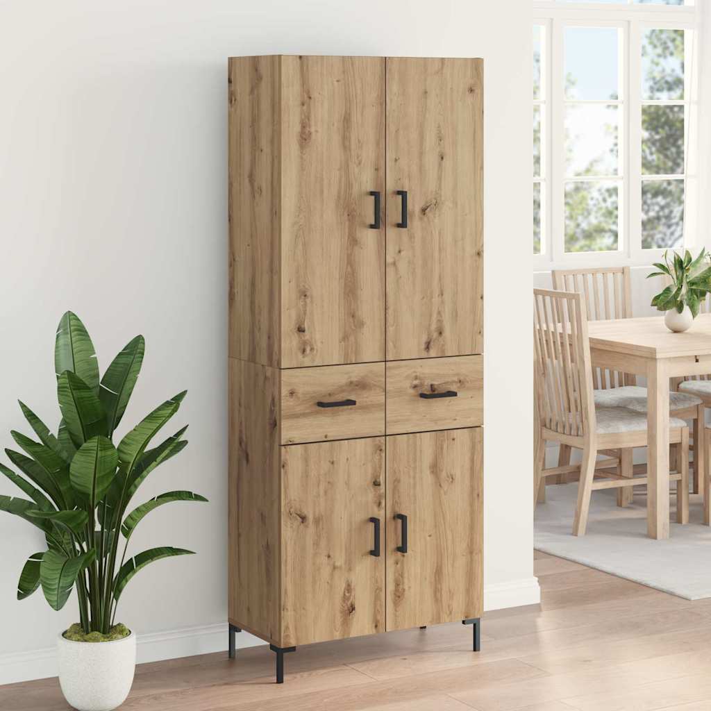 Høyskap med skuff Artisan Eik 69,5 x 34 x 180 cm Konstruert tre