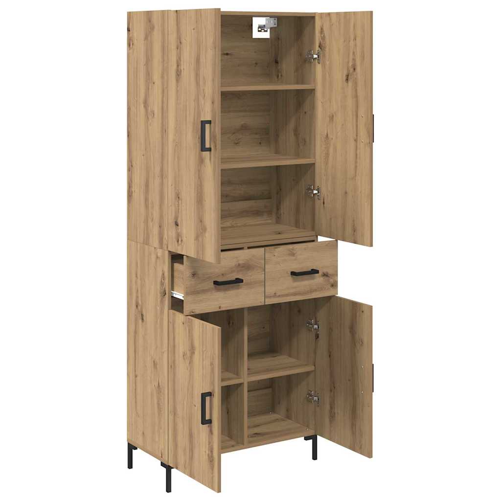 Høyskap med skuff Artisan Eik 69,5 x 34 x 180 cm Konstruert tre