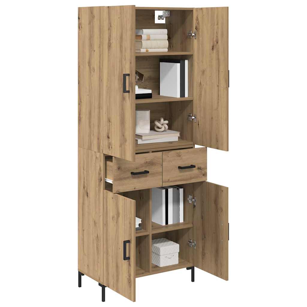 Høyskap med skuff Artisan Eik 69,5 x 34 x 180 cm Konstruert tre