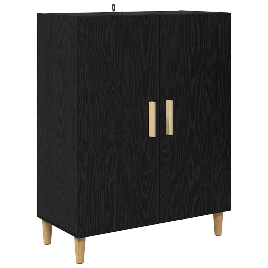 Høyskap Svart Eik 69,5 x 32,5 x 180 cm Konstruert tre