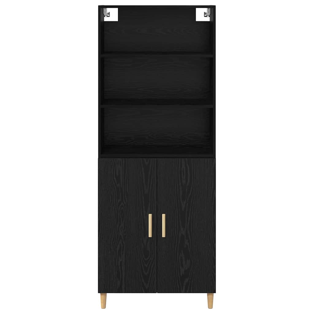 Høyskap Svart Eik 69,5 x 32,5 x 180 cm Konstruert tre