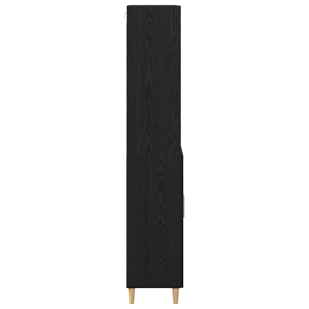 Høyskap Svart Eik 69,5 x 32,5 x 180 cm Konstruert tre