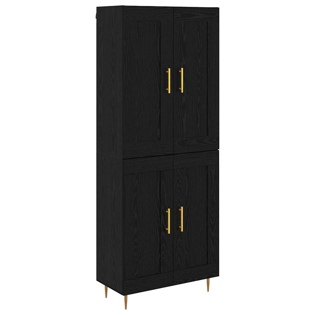 Høyskap Svart Eik 69,5 x 34 x 180 cm Konstruert tre
