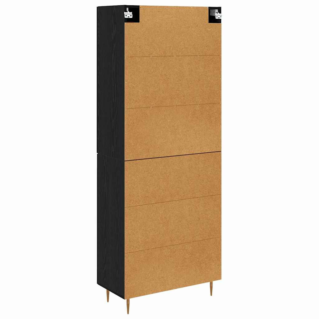 Høyskap Svart Eik 69,5 x 34 x 180 cm Konstruert tre