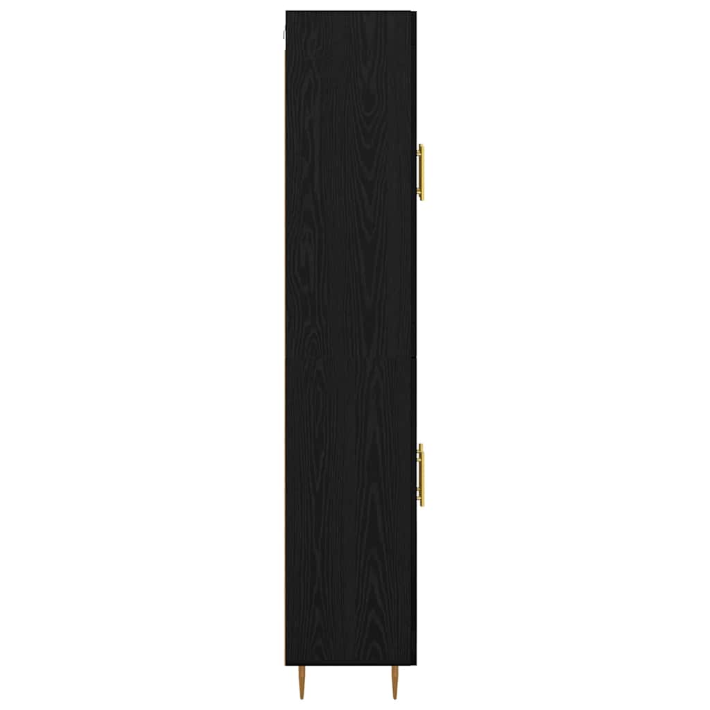 Høyskap Svart Eik 69,5 x 34 x 180 cm Konstruert tre