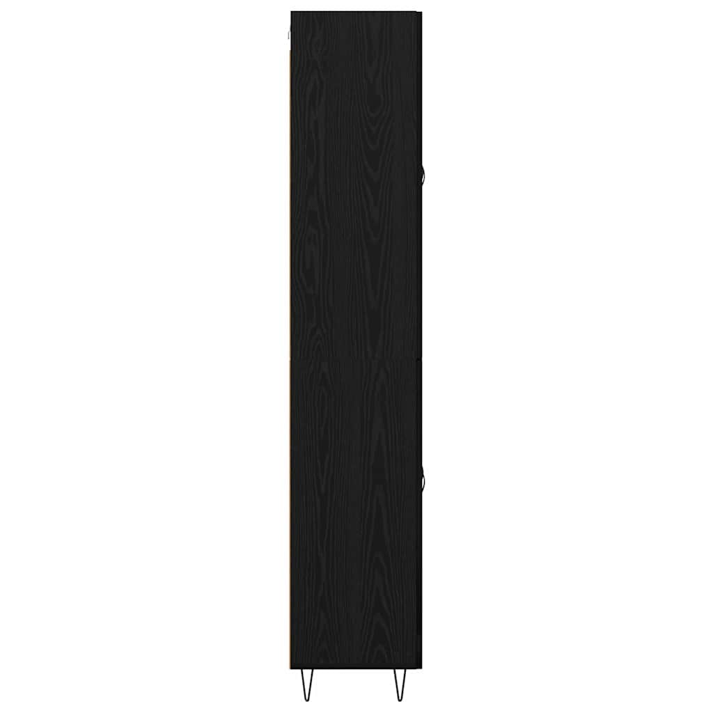 Høyskap Svart Eik 69,5 x 34 x 180 cm Konstruert tre