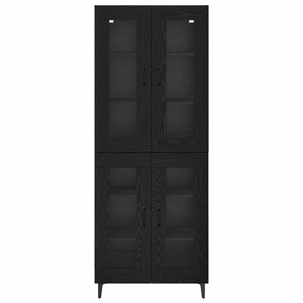 Høyskap Veggmontert Svart Eik 69,5 x 34 x 180 cm Konstruert tre