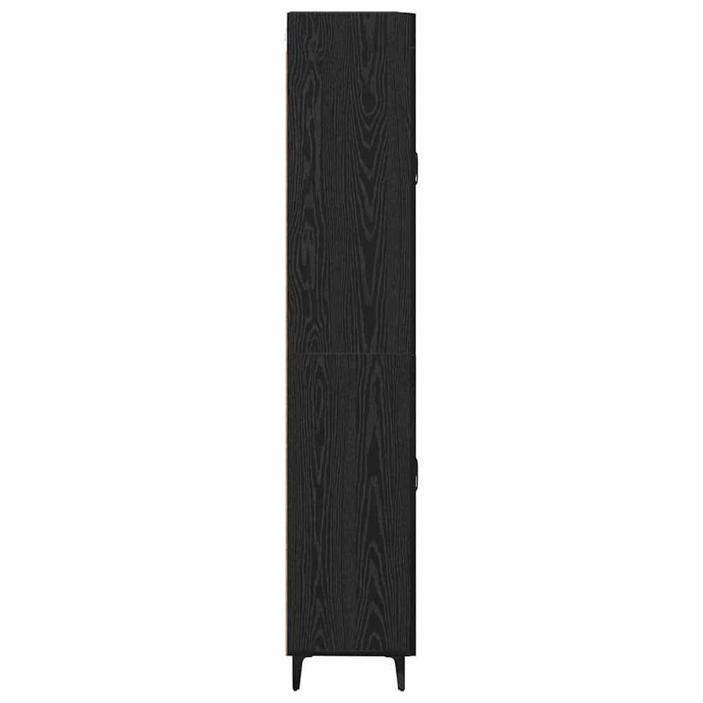 Høyskap Veggmontert Svart Eik 69,5 x 34 x 180 cm Konstruert tre